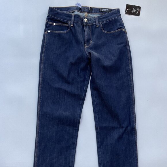 Guess Women’s Curve X Mid Rise Skinny Jeans In Dark Indigo Denim Size 26 - Picture 4 of 12